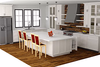 Custom Kitchen Island 3D Design Created with Pro100 Cabinet Software